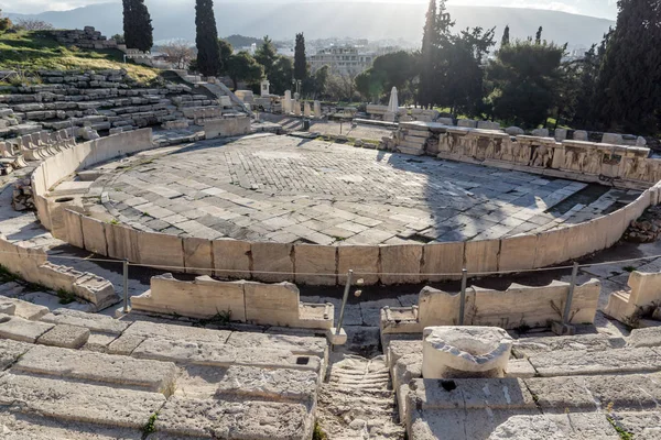 Ruínas do Teatro de Dionísio em Acrópole de Atenas, Grécia — Fotografia de Stock