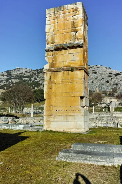 Basílica en el área arqueológica de la antigua Filipos, Macedonia Oriental y Tracia — Foto de Stock