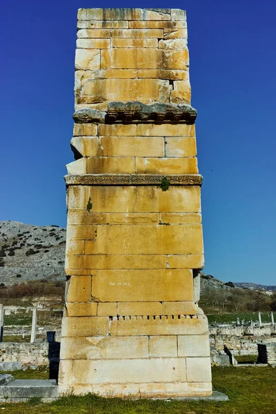 Basílica en el área arqueológica de la antigua Filipos, Macedonia Oriental y Tracia , — Foto de Stock