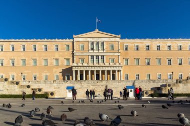 Atina, Yunanistan - 19 Ocak 2017: Atina'da Yunan Parlamentosu