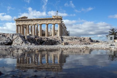 Atina, Yunanistan - 20 Ocak 2017: görünümü Parthenon Tapınağı Akropol Atina, Yunanistan, Amazing