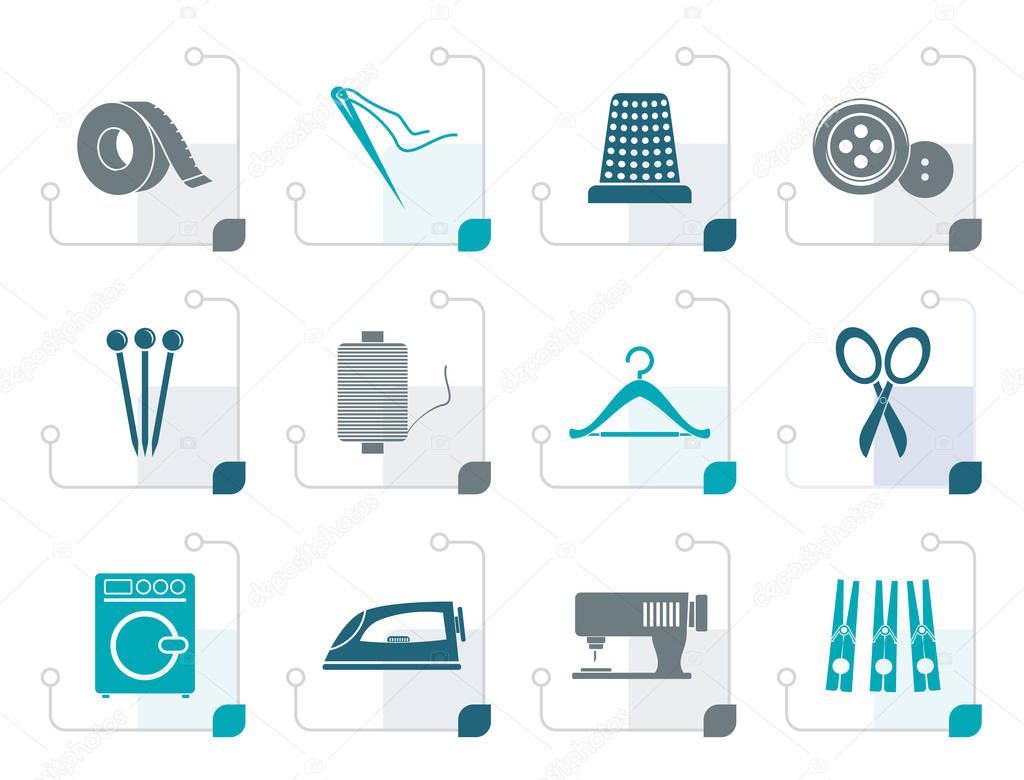 Stylized Textile objects and industry icons