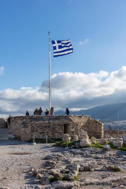 Atina, Yunanistan - 20 Ocak 2017: Atina, Yunanistan Acropolis görünümünü şaşırtıcı