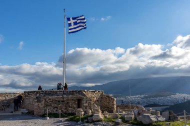 Atina, Yunanistan - 20 Ocak 2017: Atina, Yunanistan Acropolis görünümünü şaşırtıcı