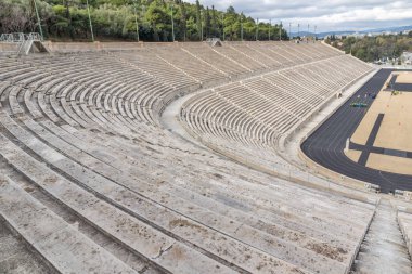 Atina, Yunanistan - 20 Ocak 2017: Panathinaiko Stadyumu veya kallimarmaro Atina, Yunanistan