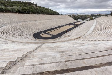 Atina, Yunanistan - 20 Ocak 2017: Panathinaiko Stadyumu veya kallimarmaro Atina, Yunanistan