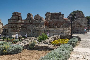 Nessebar, Bulgaristan - 30 Temmuz 2014: antik kalıntıları Nessebar, Burgaz bölge,