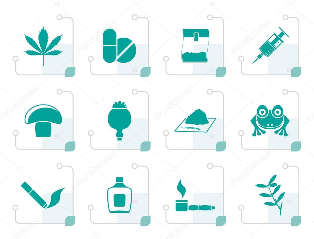 Stylized Different kind of drug icons