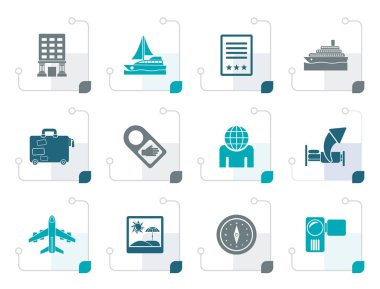 Stilize seyahat, tatil ve tatil simgesi