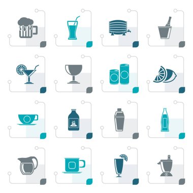 Stilize içecek ve içki simgeler