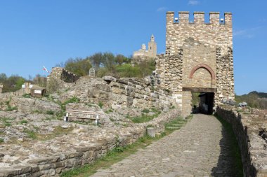 Veliko Tarnovo, Bulgaristan - 9 Nisan 2017: ikinci Bulgar İmparatorluğu Ortaçağ Kalesi Tsarevets başkenti kalıntıları