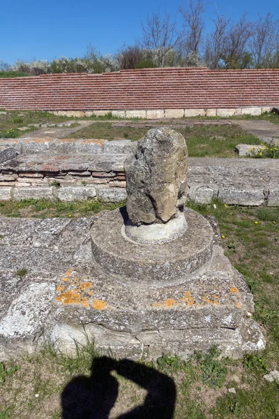 Ruínas da capital do Primeiro Império Búlgaro fortaleza medieval Pliska, Bulgária — Fotografia de Stock