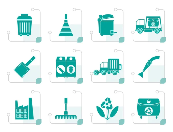 Black Cleaning Industry and environment Icons — Stock Vector