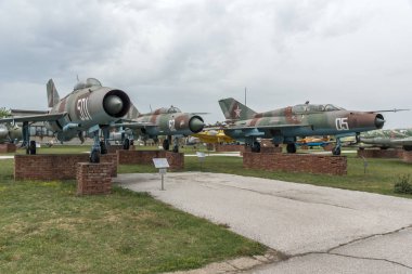 Krumovo, Plovdiv, Bulgaristan - 29 Nisan 2017: Fighter Mikoyan-Gurevich Mig-21'Havacılık Müzesi Plovdiv yakınındaki