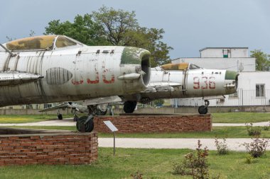 Krumovo, Plovdiv, Bulgaristan - 29 Nisan 2017: Fighter Mikoyan-Gurevich Mig-19'Havacılık Müzesi