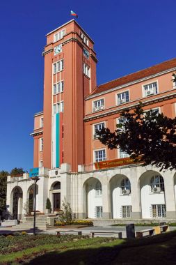 Plevne, Bulgaristan - 20 Eylül 2015: bina Town hall Plevne şehir merkezi