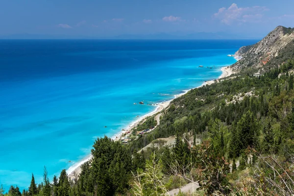 Paesaggio incredibile con acque blu, Lefkada, Isole Ionie — Foto Stock