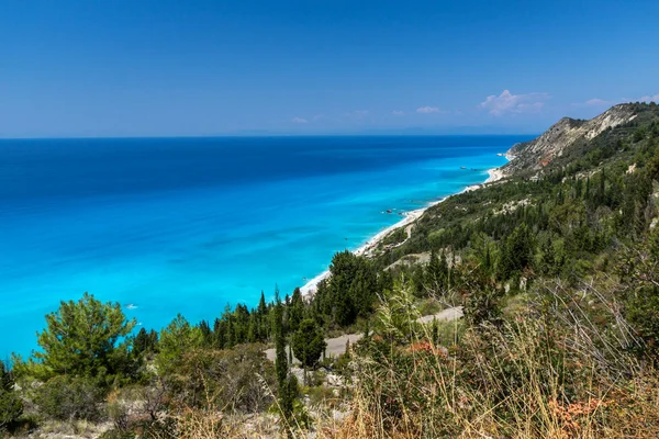 Paesaggio incredibile con acque blu, Lefkada, Isole Ionie — Foto Stock