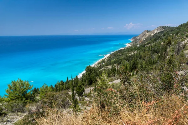 Amazing landscape with blue waters, Lefkada, Ionian Islands — Stock Photo, Image