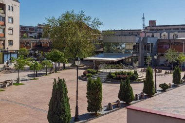 Pirot, Sırbistan -16 Nisan 2016: Pirot şehir merkezi,