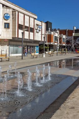 Pirot, Sırbistan -16 Nisan 2016: Pirot şehir merkezi,