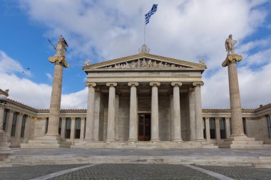 Atina, Yunanistan - 20 Ocak 2017: Academy of Athens, panoramik
