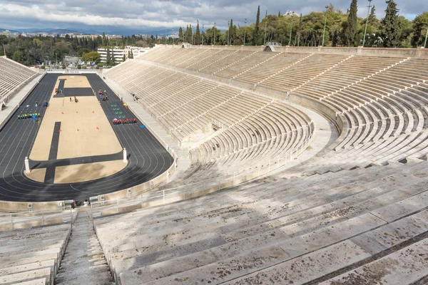 Atina, Yunanistan - 20 Ocak 2017: Panathinaiko Stadyumu veya kallimarmaro Atina, Yunanistan