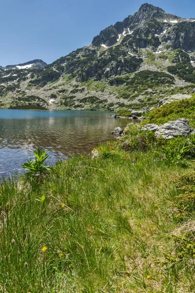 Verbazingwekkende landschap van Dzhangal peak en Popovo lake, Pirin-gebergte — Stockfoto