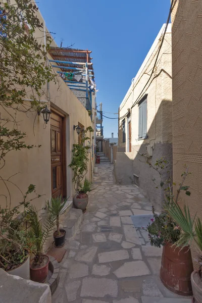 Street i fästningen i Chora town, Naxos Island, Kykladerna — Stockfoto