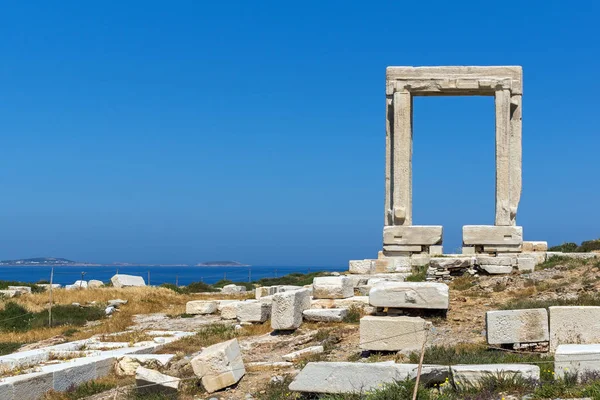 Krajina Portara, Apollo Temple vchod, ostrov Naxos, Kyklady — Stock fotografie