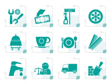 Stilize hizmetler ve iş ikonları/simgeleri