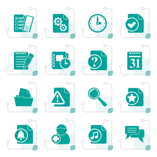 Stylized Organizer, communication and connection icons — Stock Vector