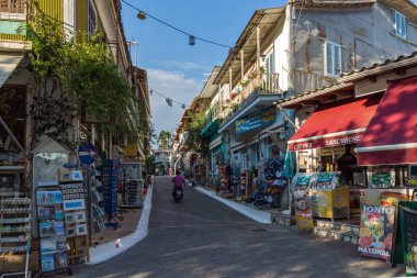 Vasiliki, Lefkada, Yunanistan 16 Temmuz 2014: Vasiliki Köyü, Lefkada, Yunanistan Panoraması
