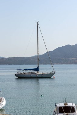 Lefkada Town, Yunanistan 17 Temmuz 2014: Yat Limanı, Lefkada town, Yunanistan