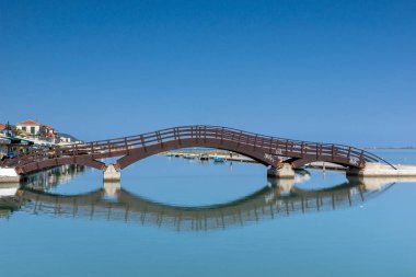 Lefkada Town, Yunanistan 17 Temmuz 2014: Panoramik şehrin Lefkada, Yunanistan