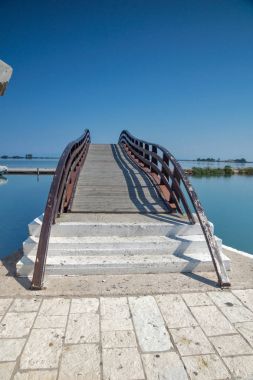 Lefkada Town, Yunanistan 17 Temmuz 2014: Panoramik şehrin Lefkada, Yunanistan