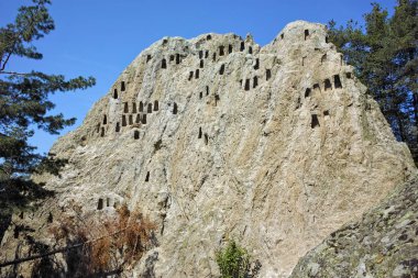 Antique Thracian Sanctuary Eagle Rocks near town of Ardino, Kardzhali Region clipart