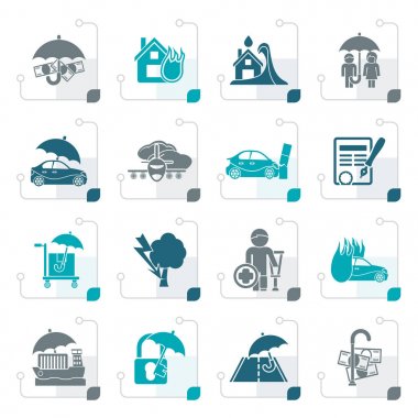 Stilize sigorta ve risk simgeler