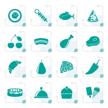 Gıda simgeleri stilize farklı bir 