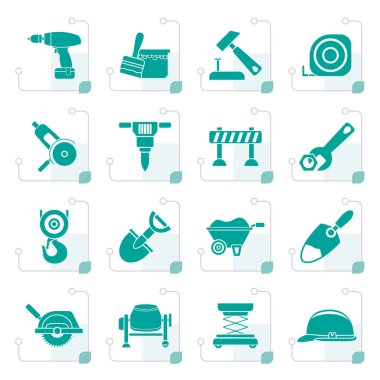 Stilize yapı ve inşaat simgeler