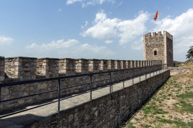 Skopje, Makedonya - 13 Mayıs 2017: Skopje kale (Kale kale) Old Town