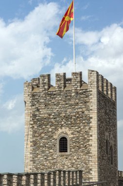 Skopje, Makedonya - 13 Mayıs 2017: Skopje kale (Kale kale) Old Town
