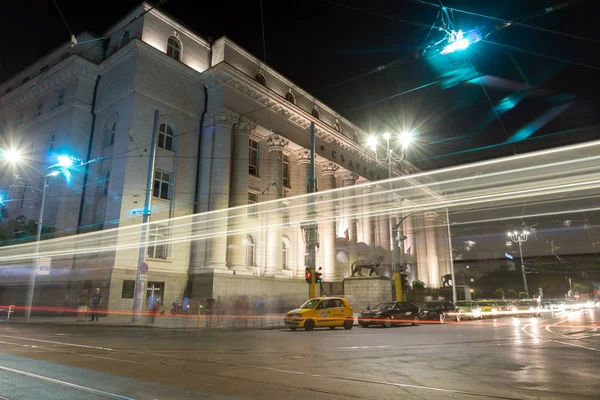 Sofia, Bulgaristan - 30 Haziran 2017: Bina, Adalet Sarayı Sofi, gece fotoğrafı