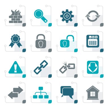 Stilize Internet ve Web sitesi simgeleri