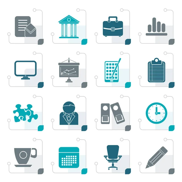 Gestileerde Business en office Icons — Stockvector