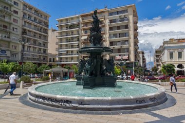 Patras, Yunanistan 28 Mayıs 2015: King George panoramik ben Patras, Peloponnese kare