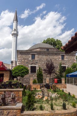 Skopje, Makedonya - 13 Mayıs 2017: Üsküp şehir tarihi kent Camii