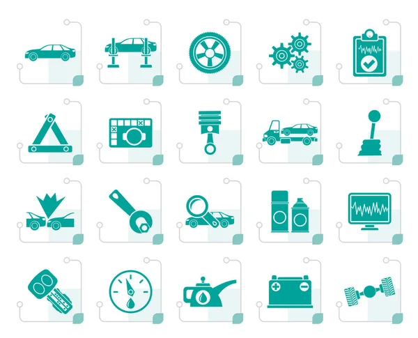 Stilize araç hizmetleri ve taşımacılık simgeleri