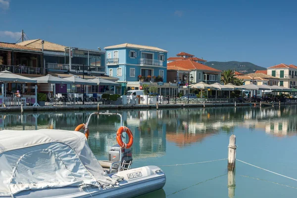 Lefkada Town, Yunanistan - 17 Temmuz 2014: Panoramik Lefkada Town, Ionian Islands set of