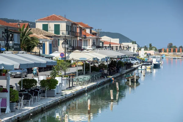 Lefkada Town, Yunanistan - 17 Temmuz 2014: Panoramik Lefkada Town, Ionian Islands set of